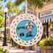 Beware Checkpoint Chickie ceramic ornament displayed on Main Street