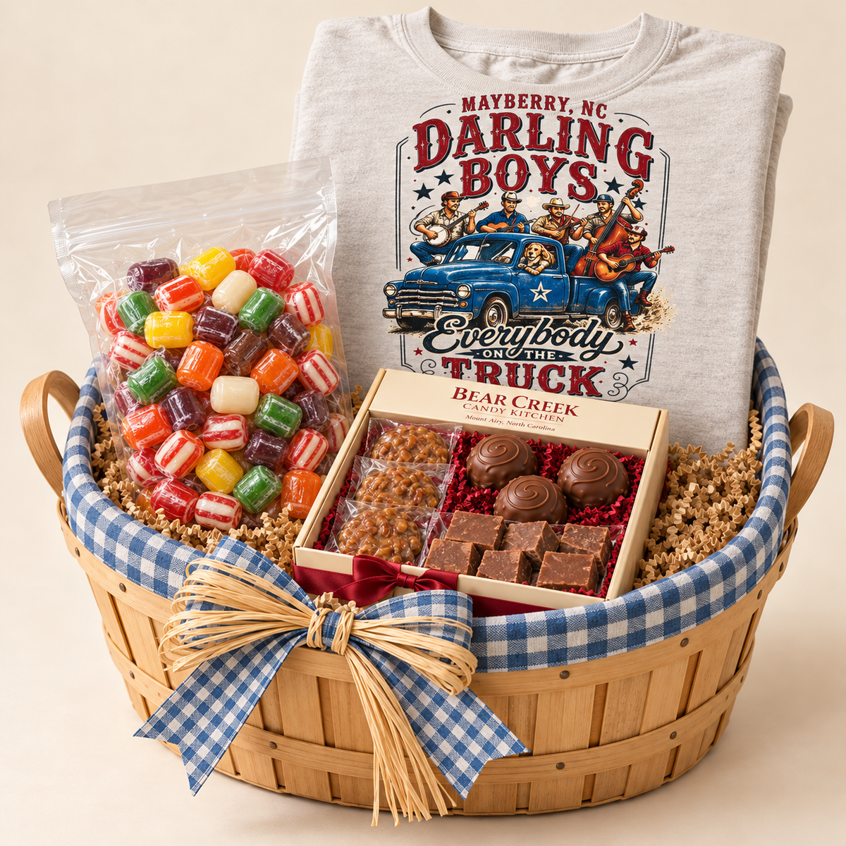 Darlings' Bluegrass Porch Party with the listed Mayberry T-shirt and matching gift items