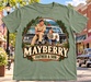 Mayberry Father & Son Fishing T-Shirt – Sage Green with Mayberry Main Street background