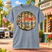 Heather Blue Floyd’s Barber Shop Wood Sign Tee showing the front design