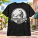 Mayberry Choppers T-Shirt in Black against a bright Mayberry Main Street background