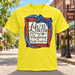 Life Is Better in Mayberry T-Shirt in Yellow against a bright Mayberry Main Street background