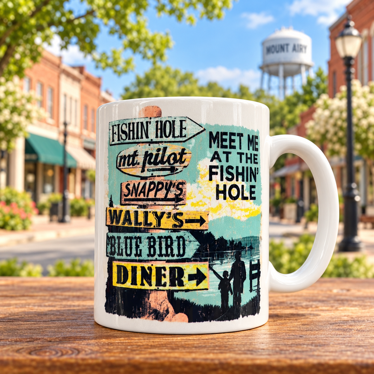 Meet Me at the Fishin' Hole Mayberry mug
