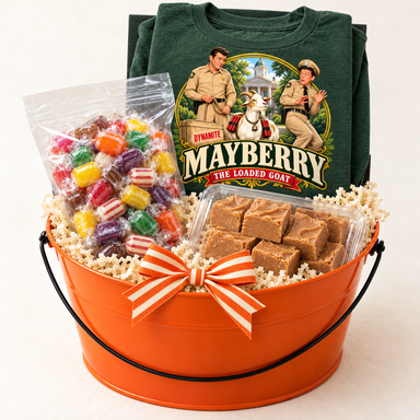 Loaded Goat Snack Attack with the listed Mayberry T-shirt and matching gift items