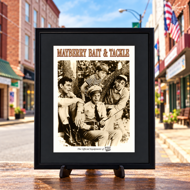 Mayberry Bait and Tackle Framed Fishing Print on Main Street in Mount Airy