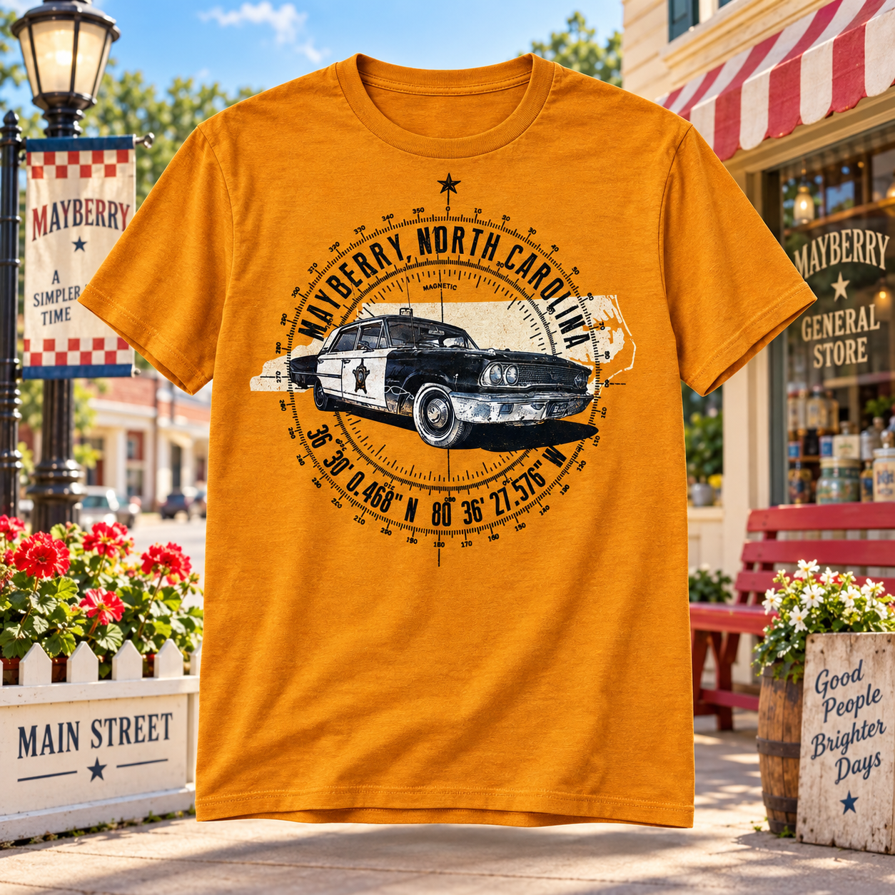Mayberry Compass Squad Car Tee - included retail item