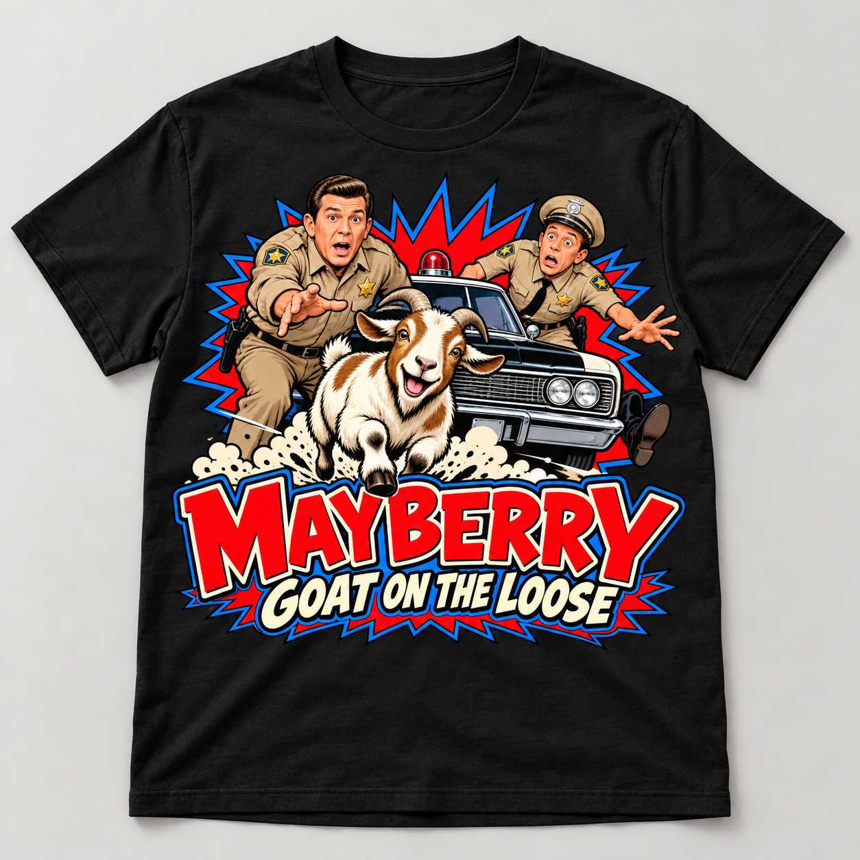 Mayberry Goat on the Loose T-Shirt – Black