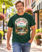 Model wearing Bear Creek Candy Kitchen Mountain Bear T-Shirt on Mayberry Main Street