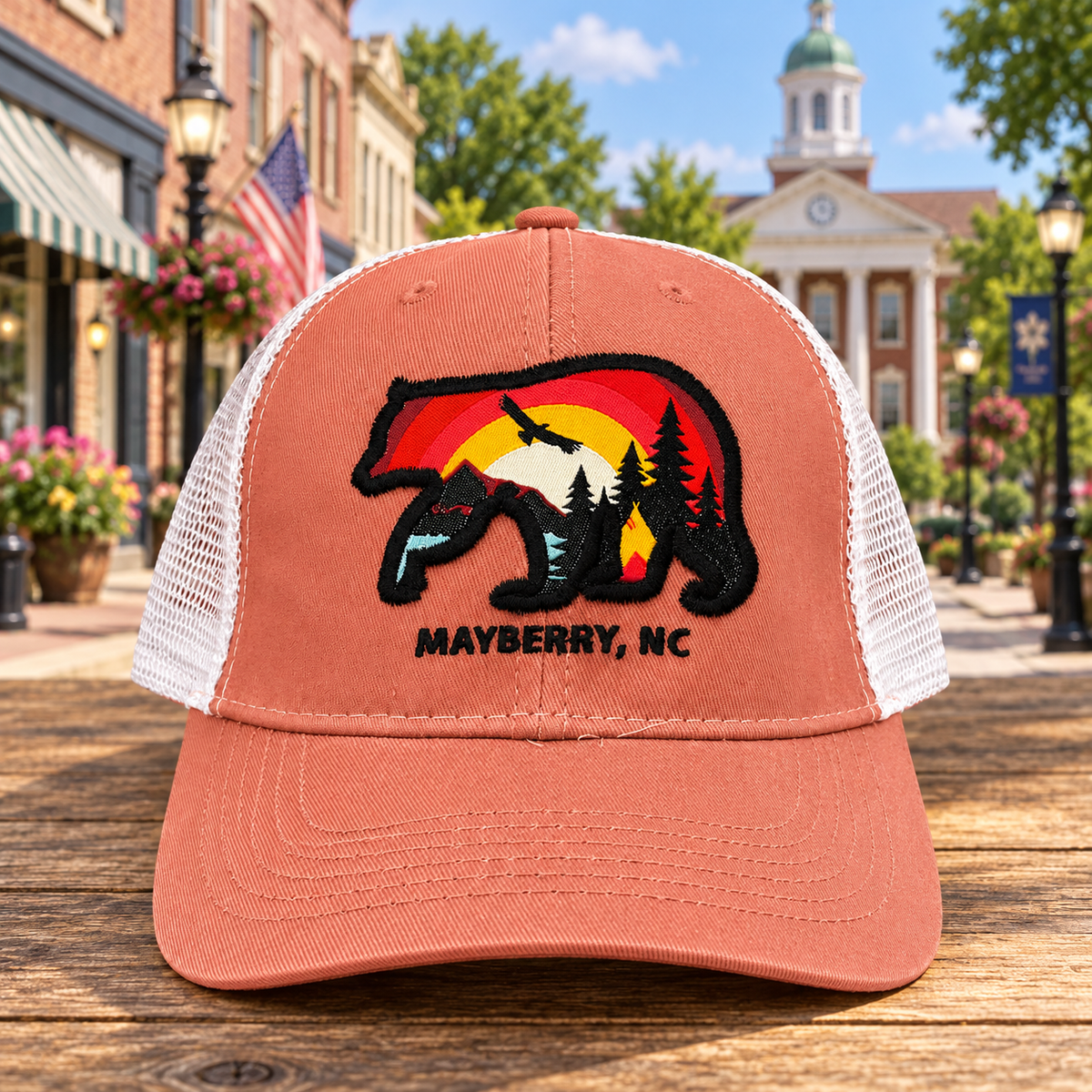 Coral Mayberry mountain bear hat