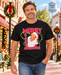 Model wearing Merry Mayberry Christmas T-Shirt on Mayberry Main Street