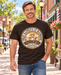 Model wearing What Happens in Mayberry Stays in Mayberry T-Shirt on Mayberry Main Street