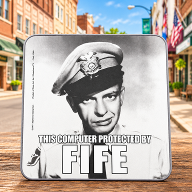 This Computer Protected by Fife Mouse Pad on Main Street in Mount Airy
