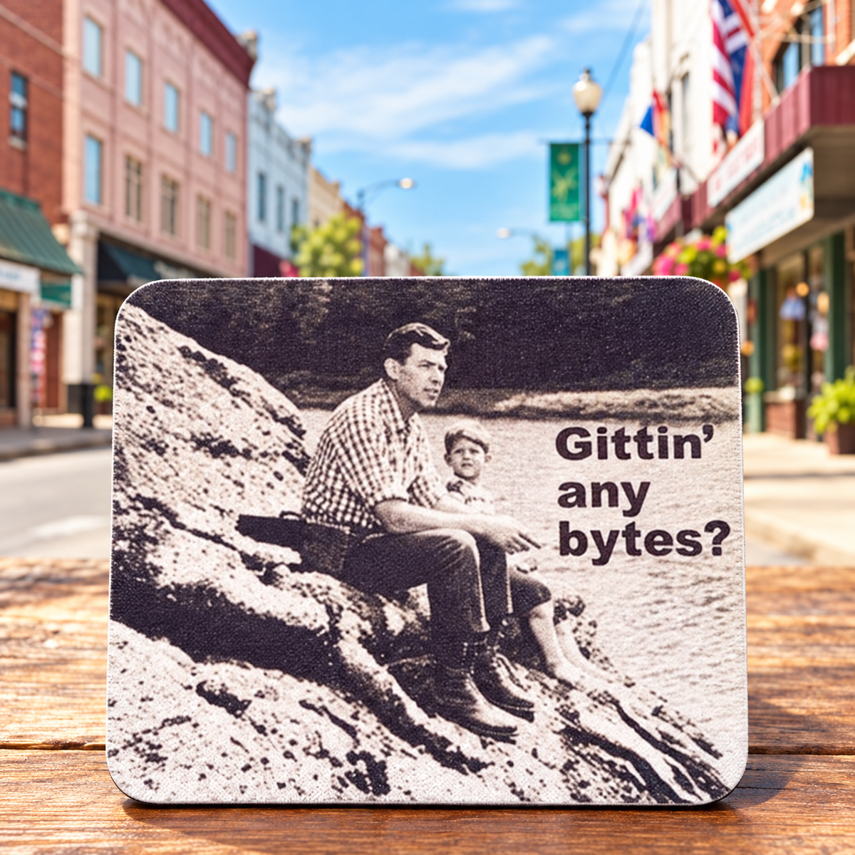 Gittin’ Any Bytes Mayberry Mouse Pad on Main Street in Mount Airy