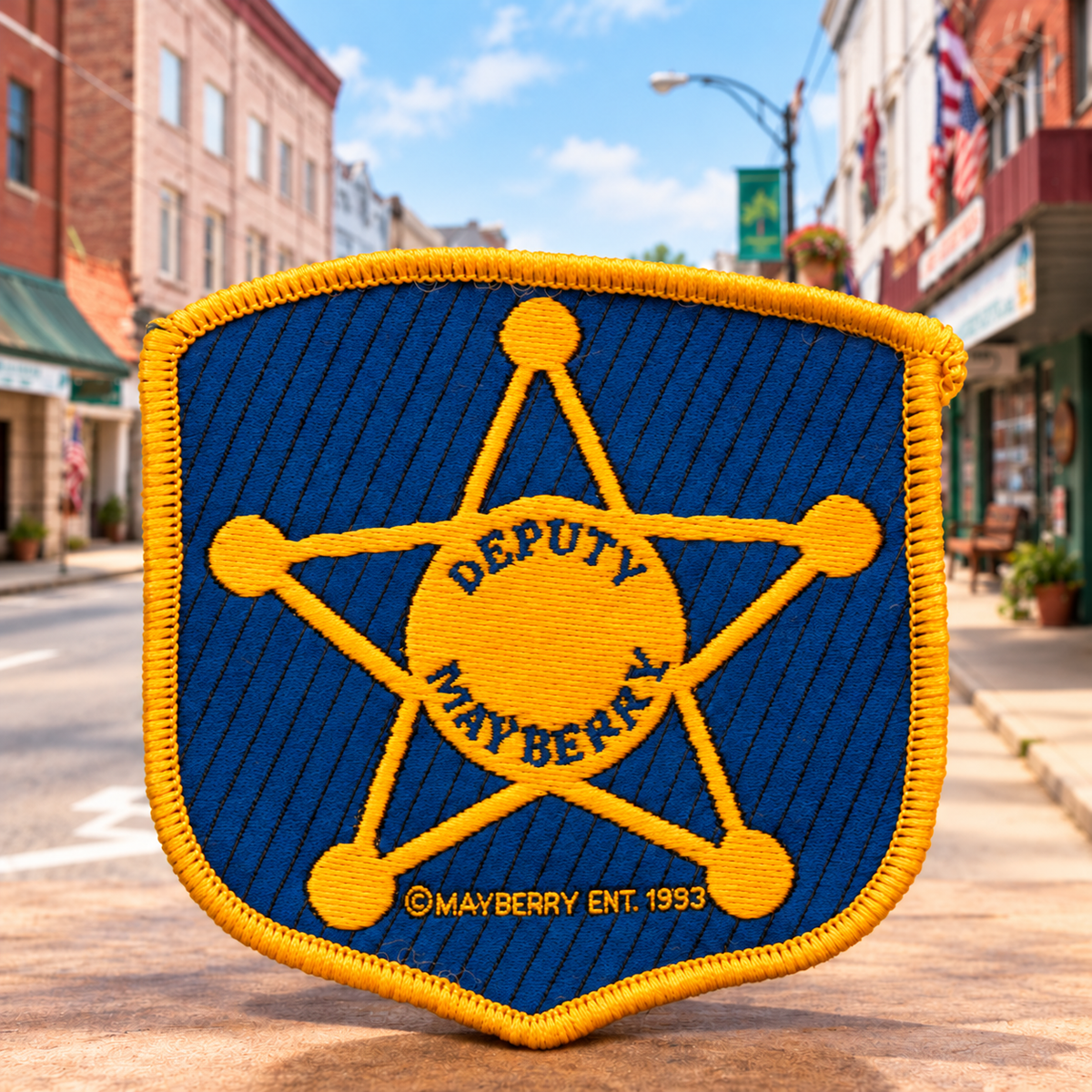 Mayberry Deputy Replica Patch on Main Street in Mount Airy