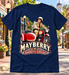 Mayberry Barney's Sidecar T-Shirt – Navy with a Mayberry Main Street background