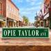 Opie Taylor Avenue Metal Street Sign on Main Street in Mount Airy