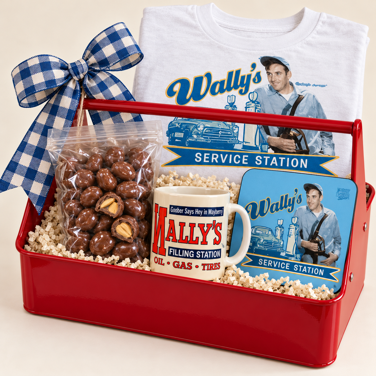 Wally's Pit Stop with the listed Mayberry T-shirt and matching gift items